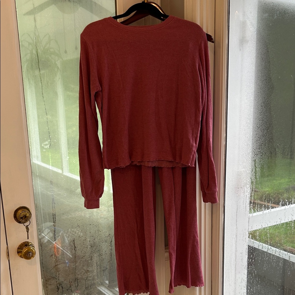 BB Dakota Ribbed Super Soft Loungewear Set in Dusty Rose